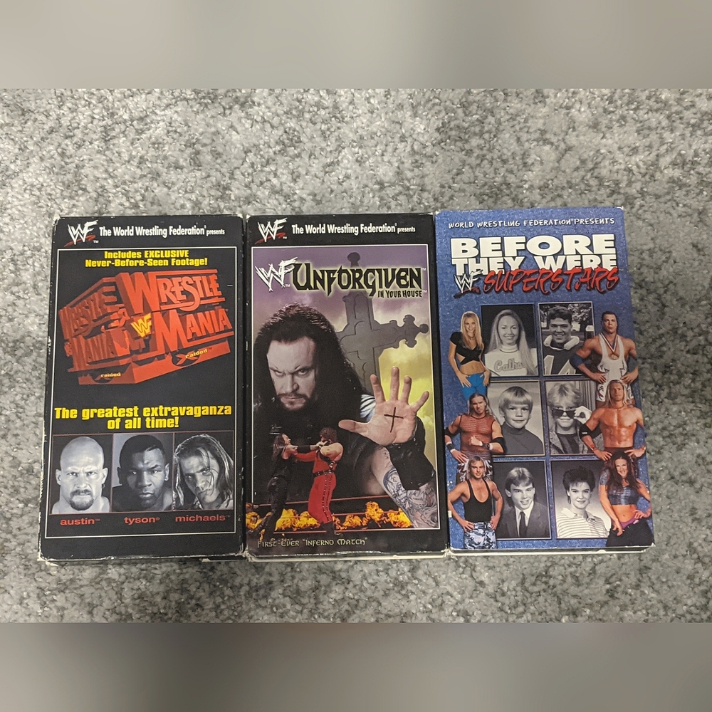 Wrestling VHS Lot WWE WWF WrestleMania Unforgiven Before They Were Superstars